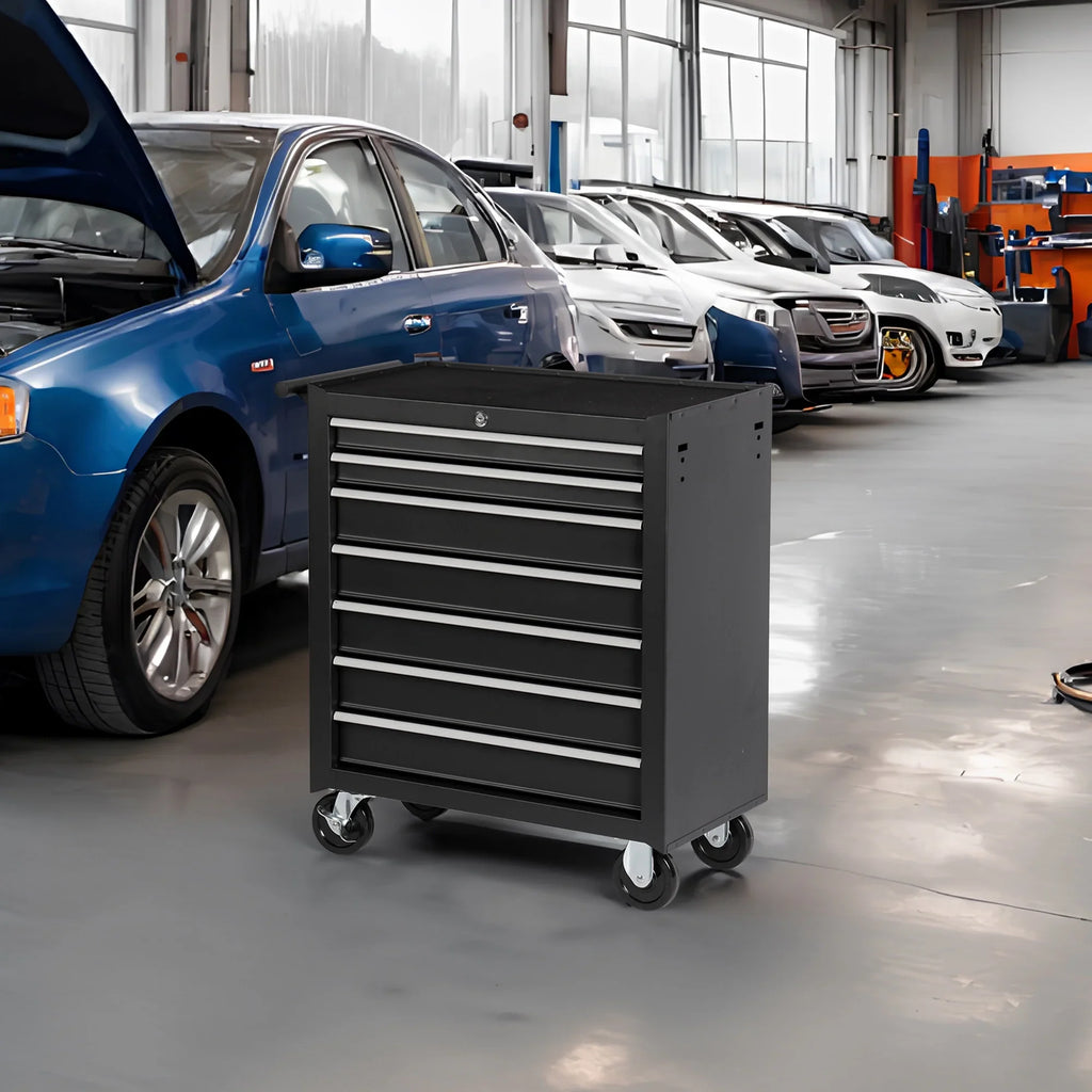 7-Drawer Rolling Tool Chest with Wheels �C Heavy-Duty Tool Storage Cart for Garage, Workshop, or Job Site