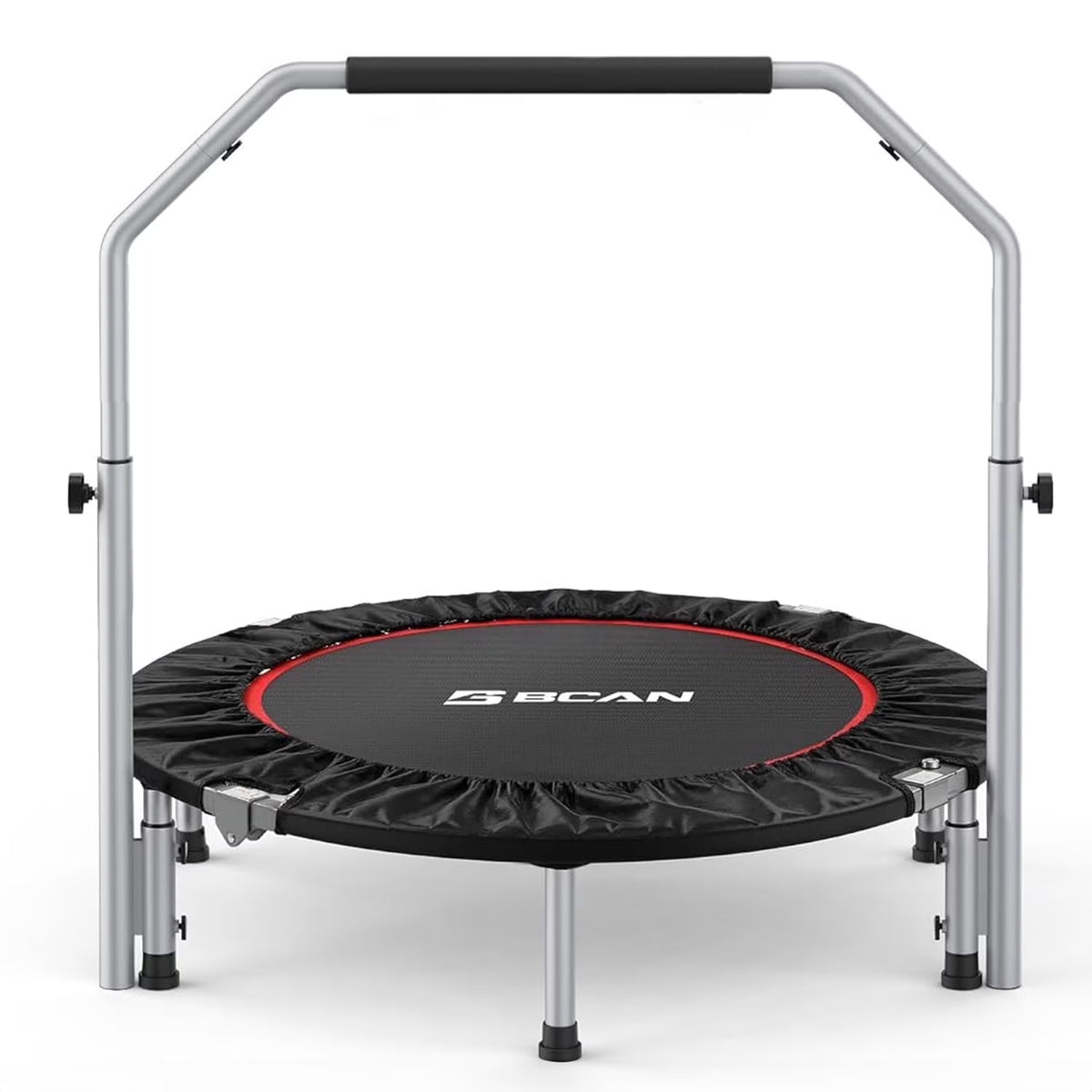 BCAN 40" Foldable Trampoline, Fitness Rebounder with Adjustable Foam Handle, Exercise Trampoline for Adults/kids Indoor/Garden Workout Max Load 330lbs