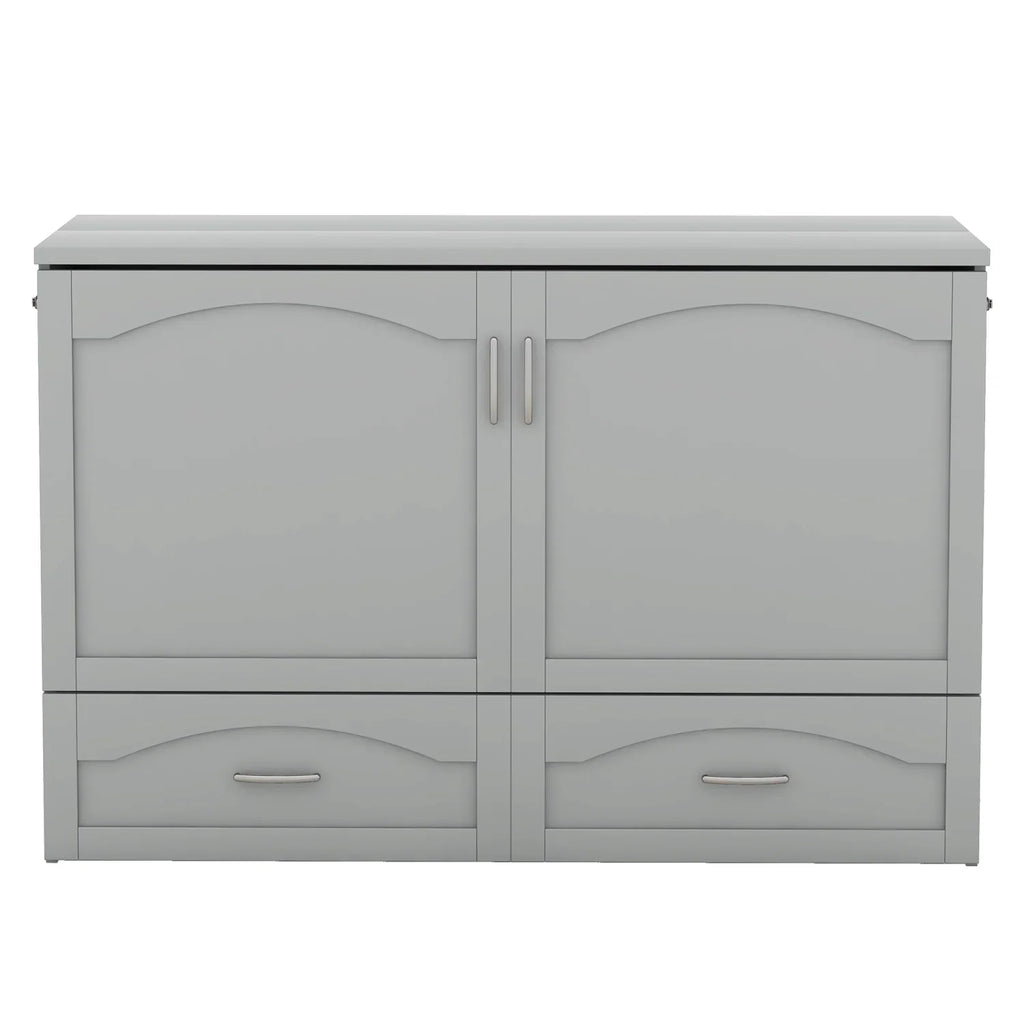 Harper & Bright Designs Full Size Murphy Bed with Shelves, Foldable Wall Bedframe w/Flexible Slats Support, Space-Saving Design, Can Be Folded Into Cabinet, White