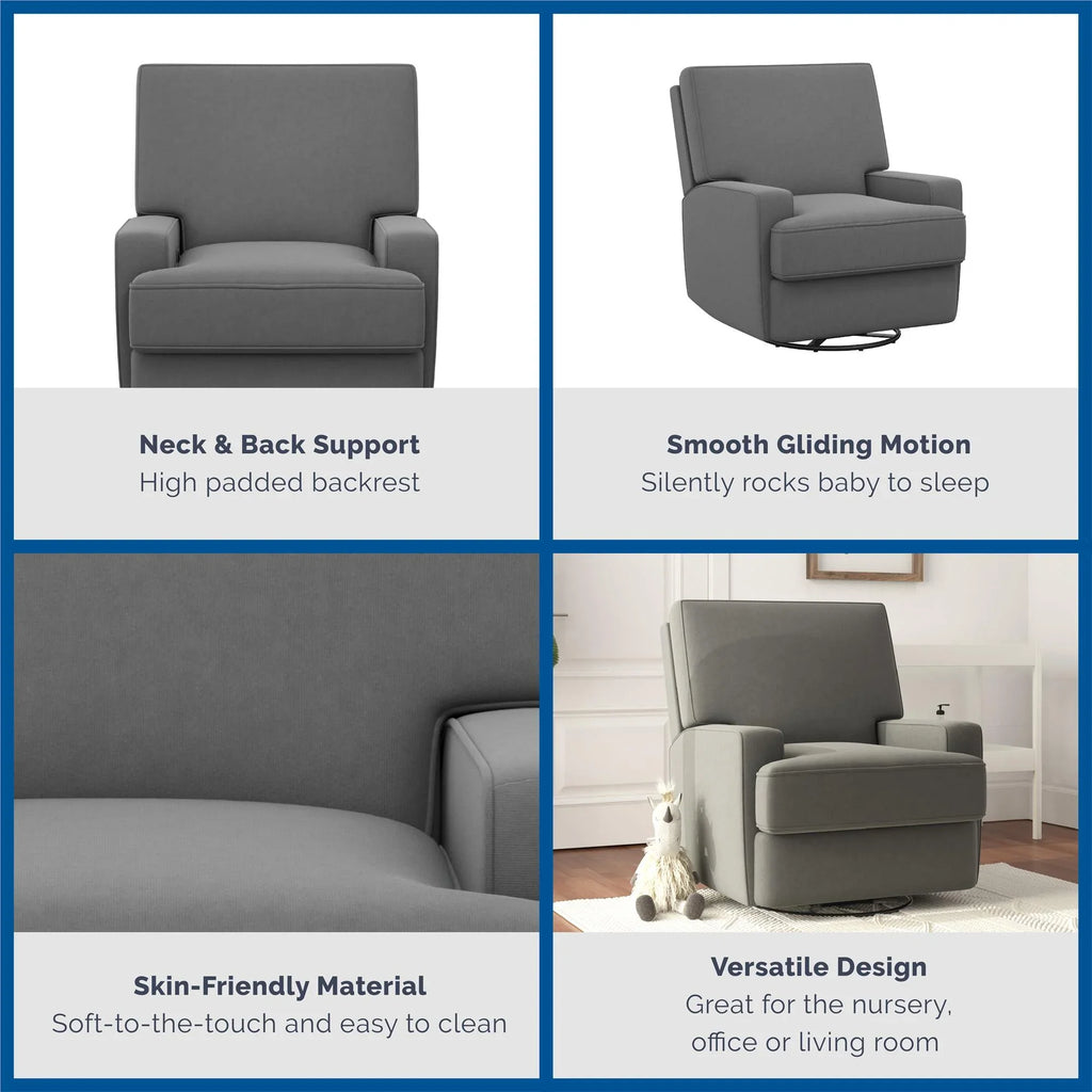 Baby Relax Rylan 4-in-1 Swivel Glider Rocker Recliner Chair