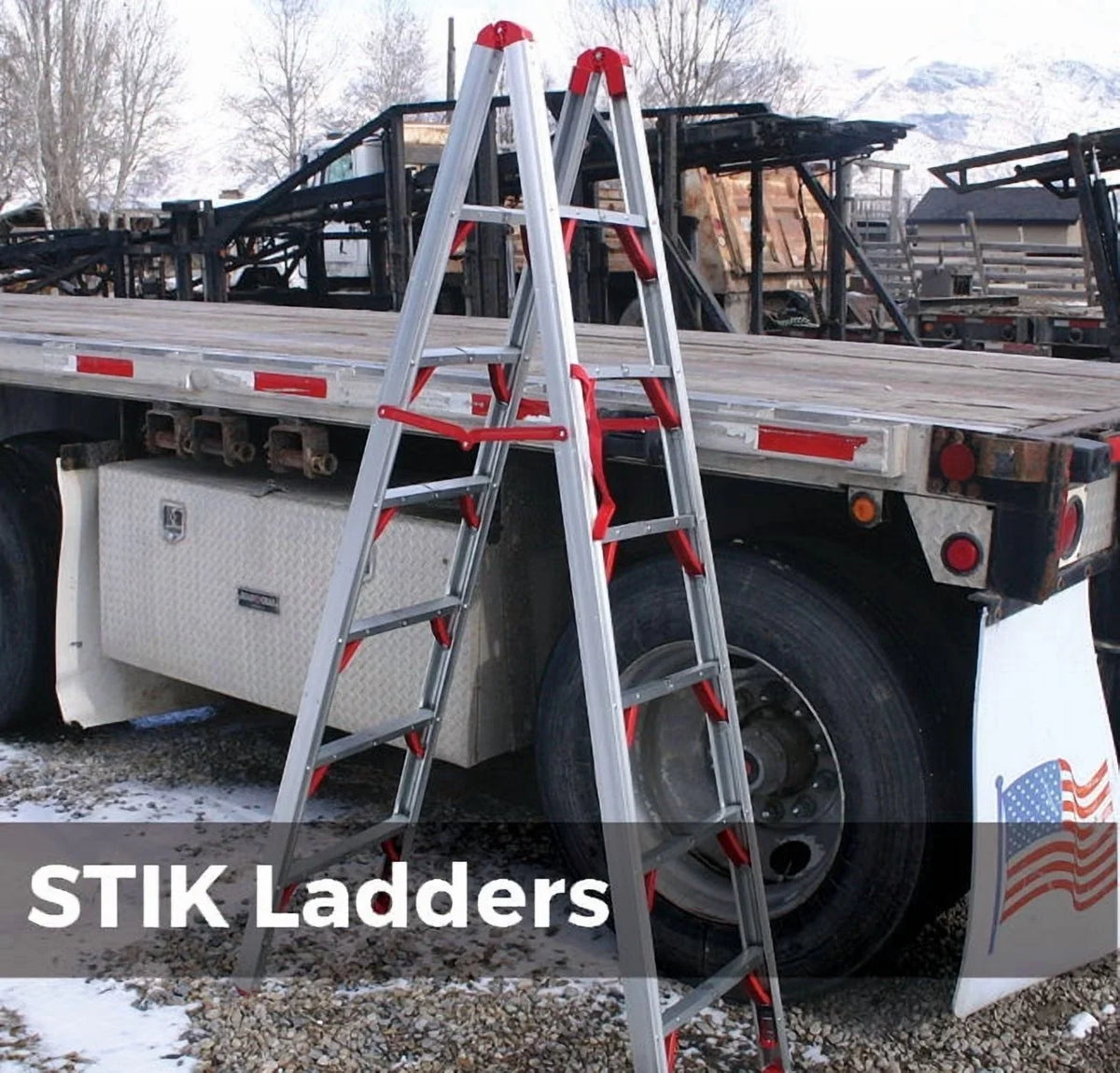 Telesteps 7ft Double-Sided STIK Step Ladder �C Folds to 4x4, 250lb (700FLD)