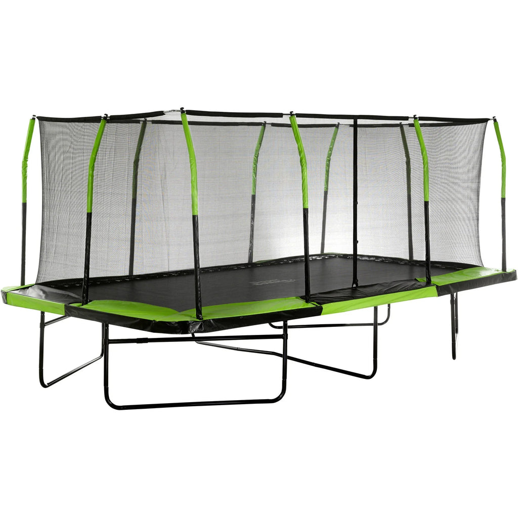 Upper Bounce Rectangle 10 x 17 Foot Trampoline, with Enclosure, Green