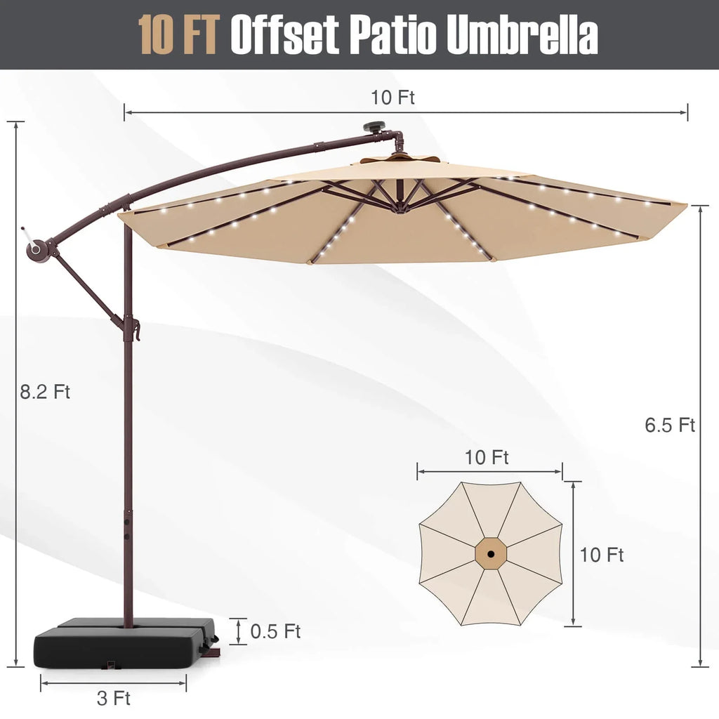 Costway 98.40" Navy Cantilever Patio Umbrella, Base-Included