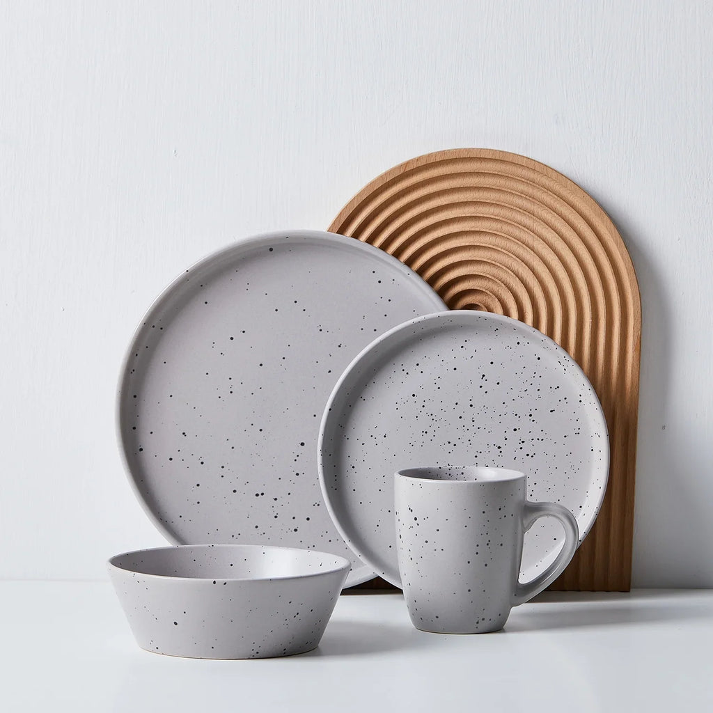 Stone Lain Jade 32-Piece Dinnerware Set Stoneware, White