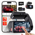 REDTIGER A4 Dash Cam Front and Rear, 4K Car Dash Camera with GPS& 5G Wifi, Touch Screen, 64GB Card, Voice Control Dashcam, Super Night Vision, Front and Rear Dash Cam with G-Sensor