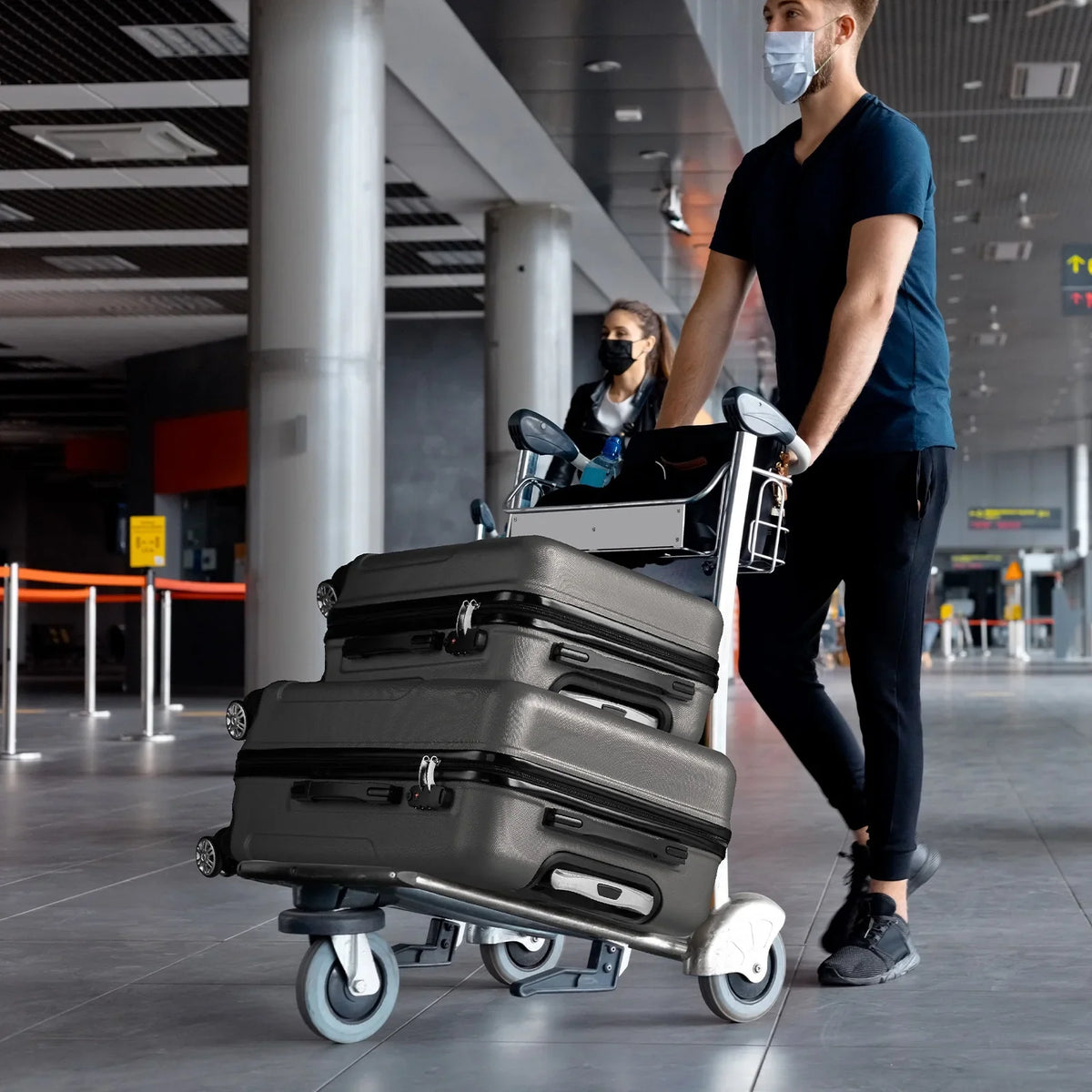 Red 3-Piece Hardshell Spinner Luggage Set (20in, 24in, 28in) - Large ABS Suitcase Set with 8 Wheels, Lightweight & Durable for Travel