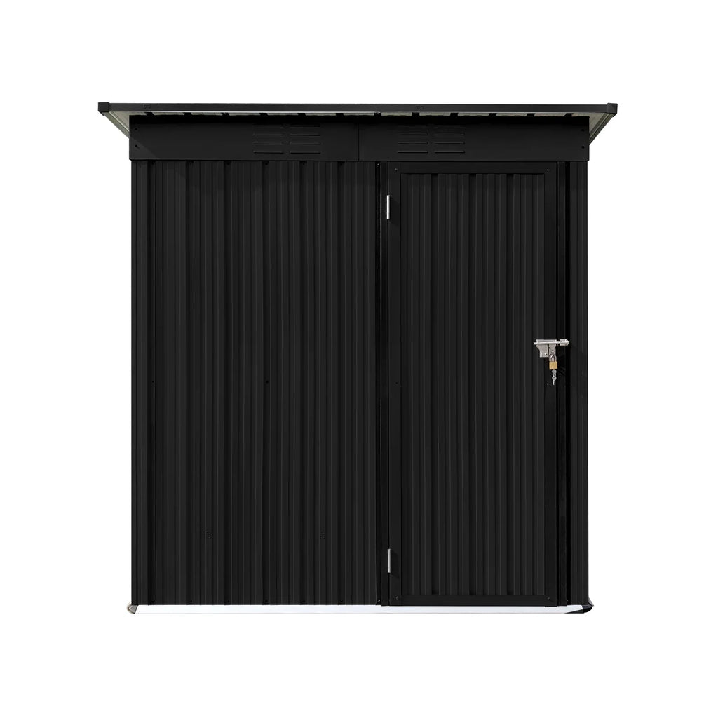 Aukfa Outdoor Storage Shed, 5 X 4 FT Metal Garden Shed, Waterproof Tool Shed for Backyard Patio, Brown