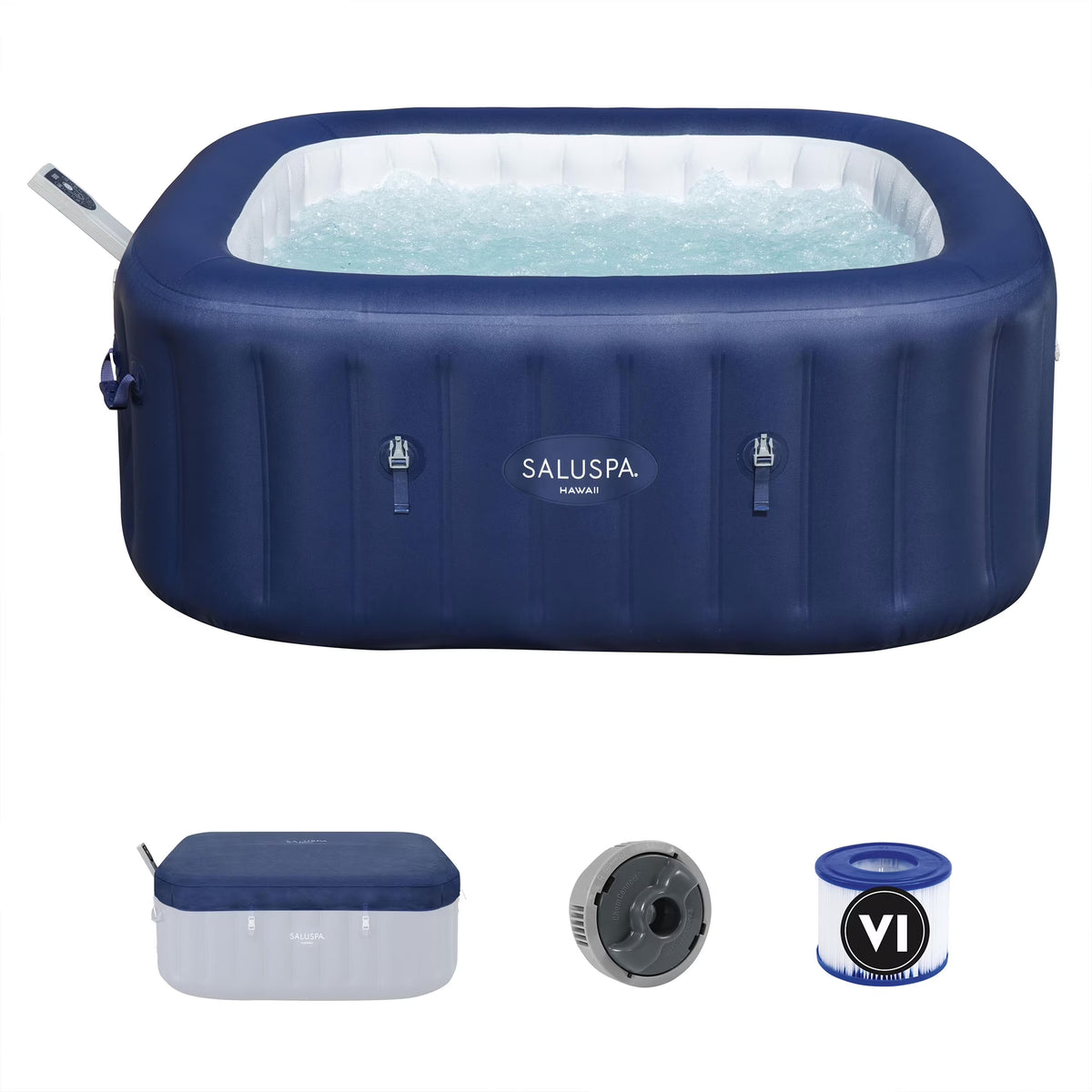 Bestway SaluSpa Hawaii Smart AirJet Inflatable Hot Tub w/ EnergySense Cover
