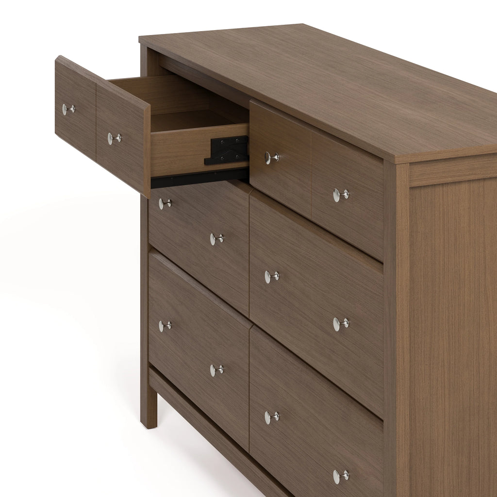 Storkcraft Horizon 6 Drawer Nursery Double Dresser, Driftwood