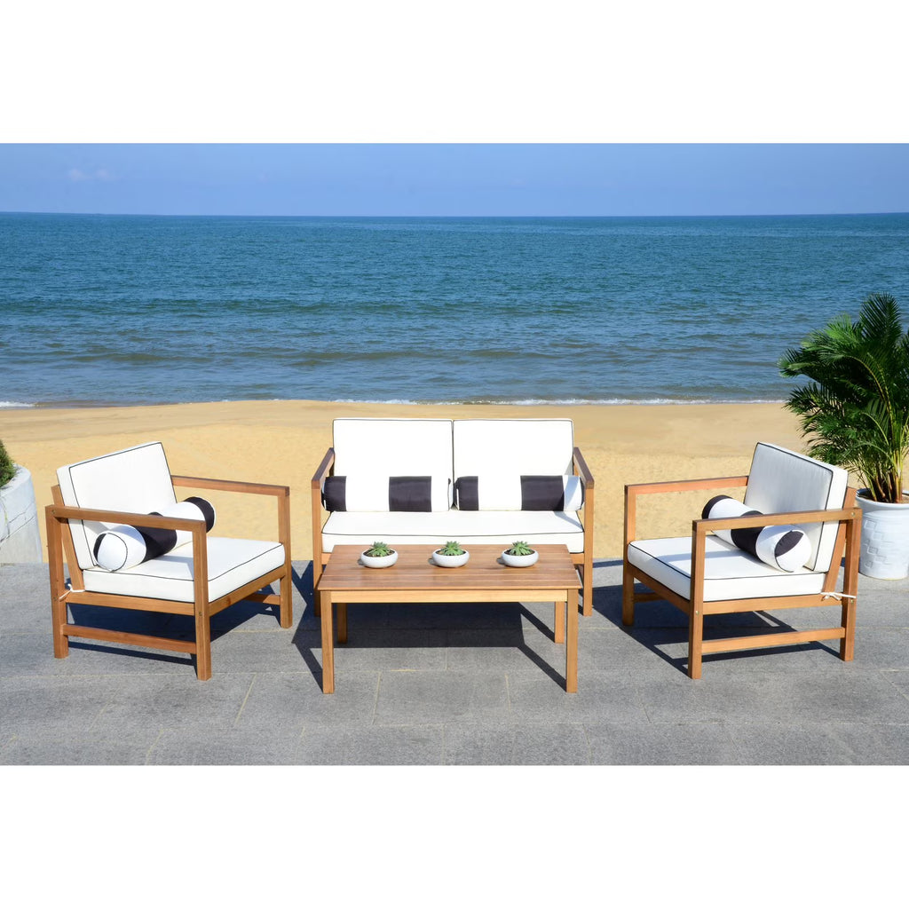 Safavieh Montez 4 Piece Outdoor Set with Accent Pillows