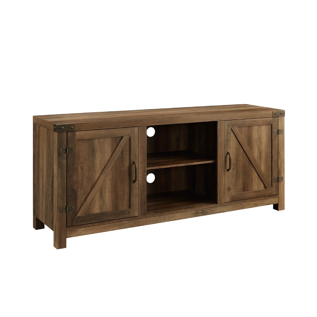 Walker Edison Modern Farmhouse Barn Door TV Stand for TVs up to 65", Grey Wash
