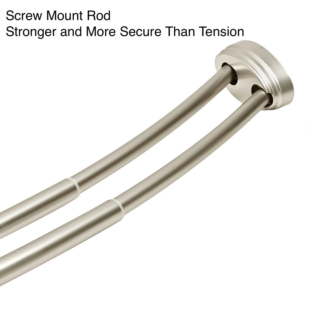 Utopia Alley Rustproof Wall Mounted Aluminum Double Curved Shower Curtain Rod, Screw Mount Rod, Secure Than Tension, Adjustable Shower Rod from 45" to 72", Includes shower liner & hooks (Bronze)