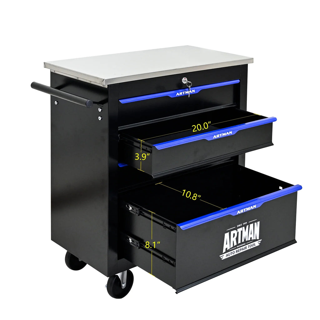 ARTMAN 6-Drawer Tool Storage Chest with Lockable Wheel,6 Drawer Tool Storage Cabinet for Garage, Warehouse, Repair Shop