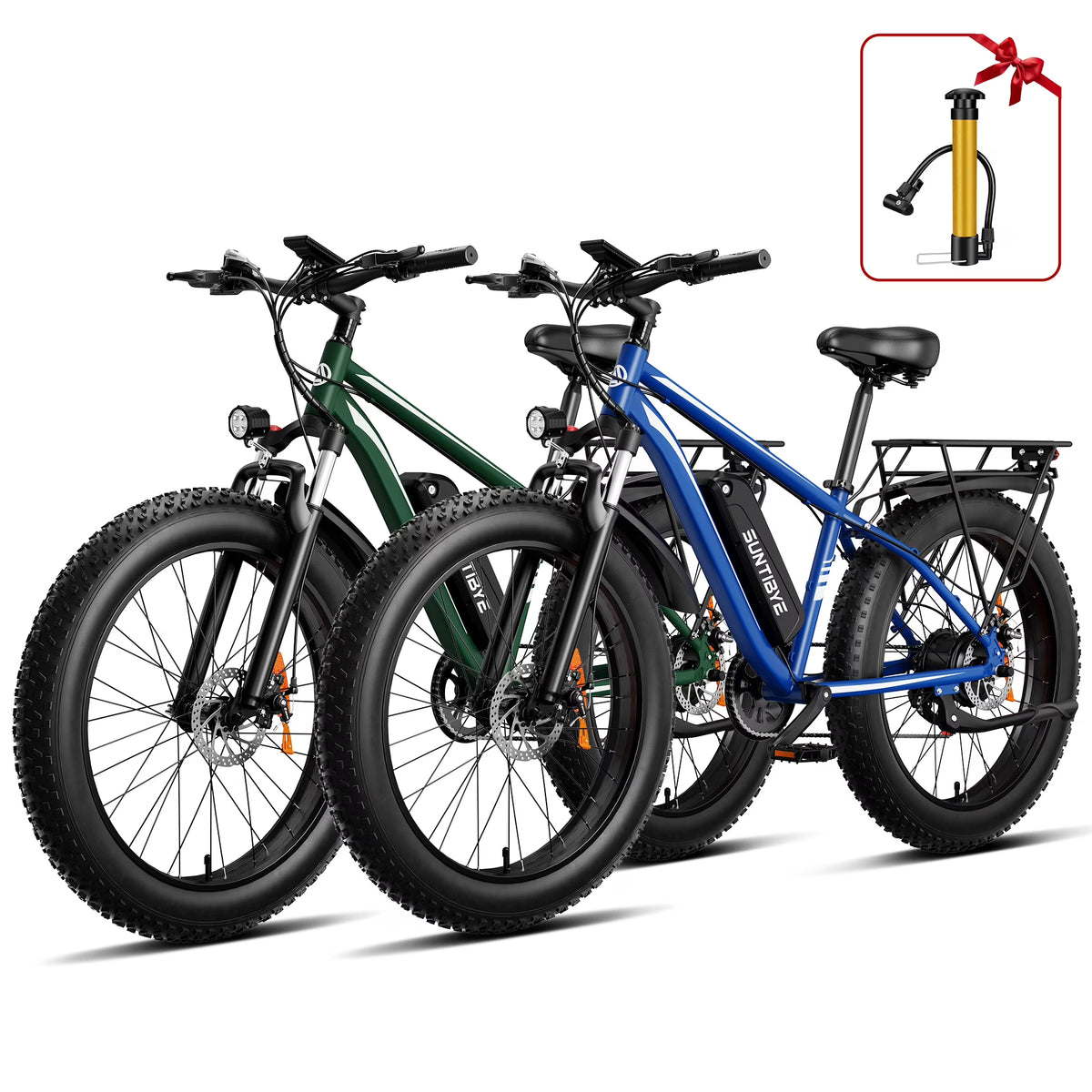 SUNTIBYE EB26 26" Fat Tire E Bike for Adults Set of 2, 1500W Electric Mountain Bikes, 28MPH Off-road Ebike, 48V 15Ah UL2849, Black