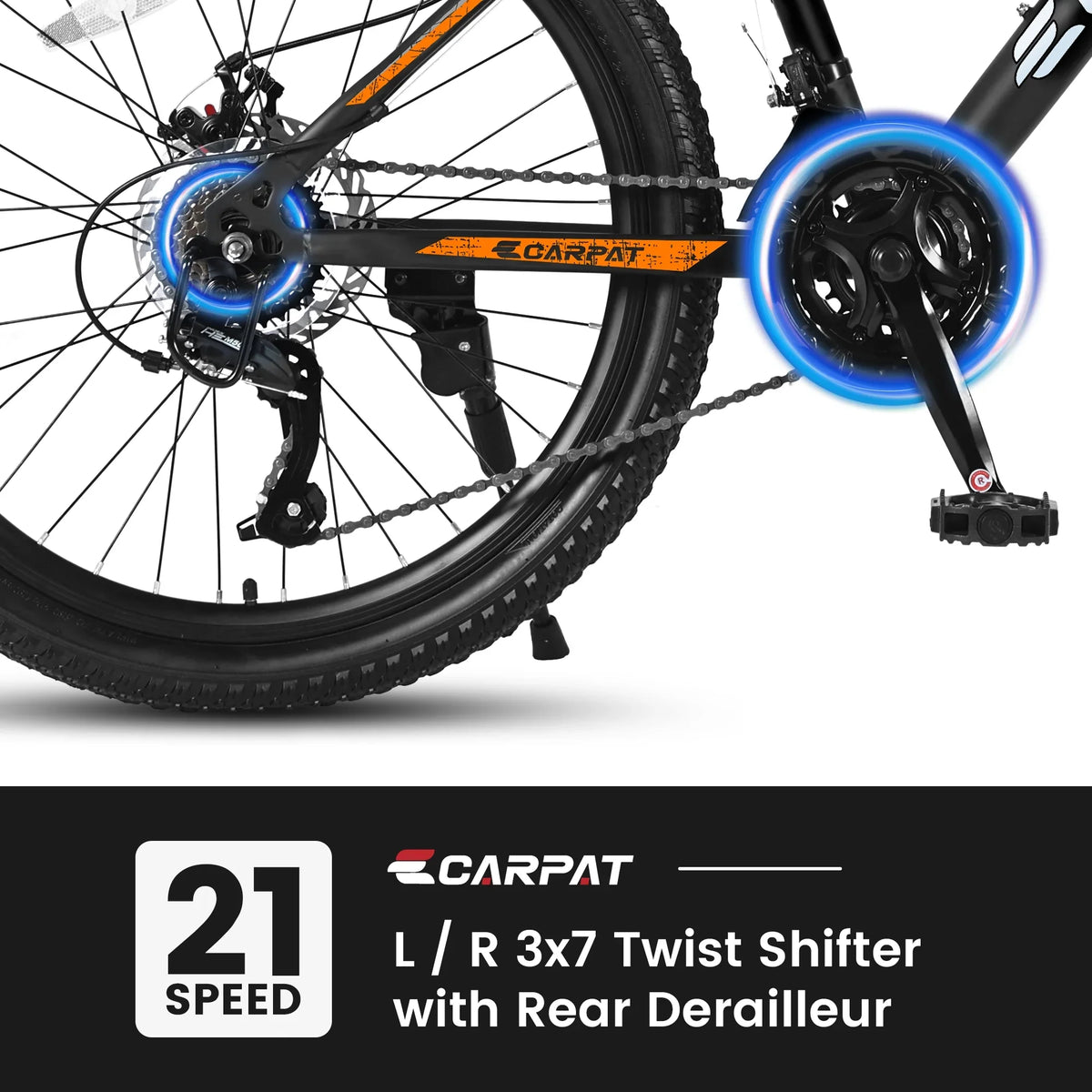 26 Inch Mountain Bike, Shimano 21 Speeds w/Mechanical Disc Brakes, High-Carbon Steel Frame, Suspension MTB Bikes Mountain Bicycle for Adult & Teenagers