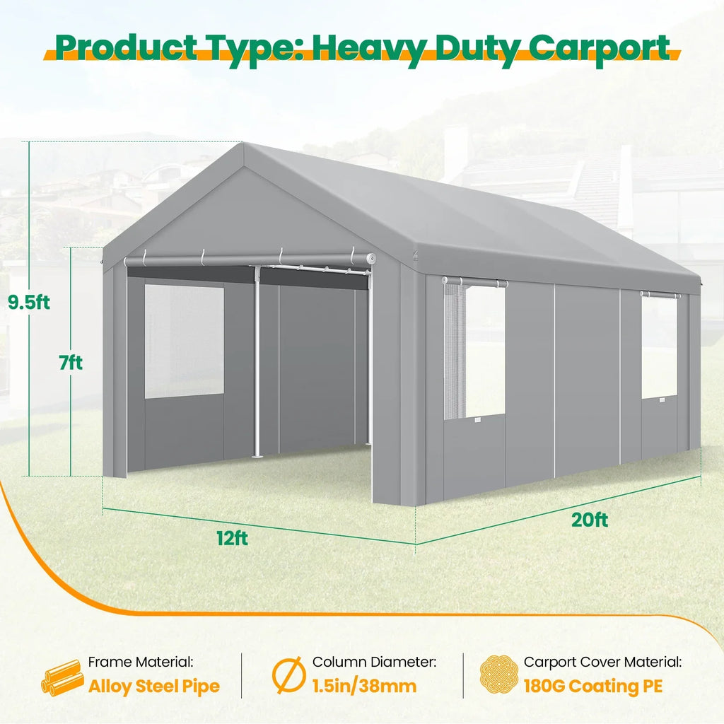 SANOPY 20x40ft Heavy Duty Party Tent, Outdoor Commercial Canopy with Removable Sidewalls, Gazebo Shelter for Wedding, Outdoor Carport Party Tent for Event, White
