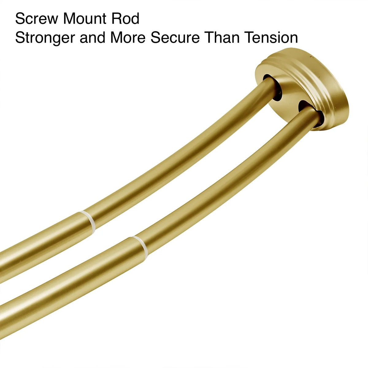 Utopia Alley Rustproof Wall Mounted Aluminum Double Curved Shower Curtain Rod, Screw Mount Rod, Secure Than Tension, Adjustable Shower Rod from 45" to 72", Includes shower liner & hooks (Bronze)