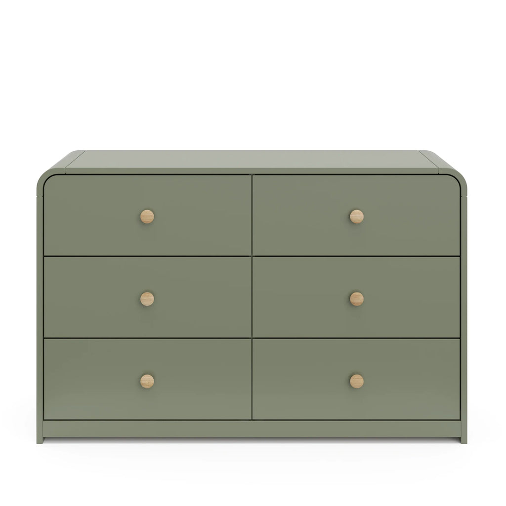 Storkcraft Santos 6 Drawer Nursery Double Dresser, White