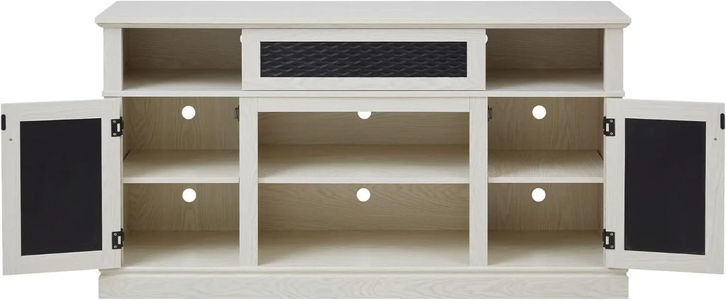70 Inch TV Stand for TVs up to 80 Inch, Entertainment Center with Storage for Living Room, TV Console for Bedroom, Media Console for 40/50/55/60/65/70/75/80 Inch TV, White