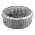 KFFKFF Inflatable Hot Tub, 4-6 Person Capacity, 81.9 x 26in Round Portable Outdoor Spa, with 130 Jets, Headrest, LED Light, Cover, Control Panel, PVC Outdoor Tub, Grey