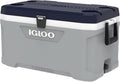 Igloo 70 Quart MaxCold Cooler ThermeCool Insulation with Swing-Up Handles, Gray and Black
