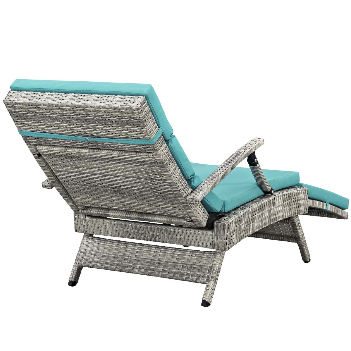 Modway Envisage Chaise Outdoor Patio Wicker Rattan Lounge Chair in Light Gray White