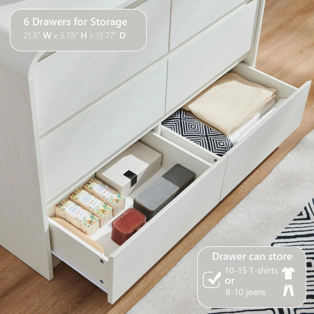 MIHOVER Modern 5 Drawer Vertical Dresser - 45'' Wood Storage Cabinet with Assembly, Chest of Drawers for Bedroom & Living Room