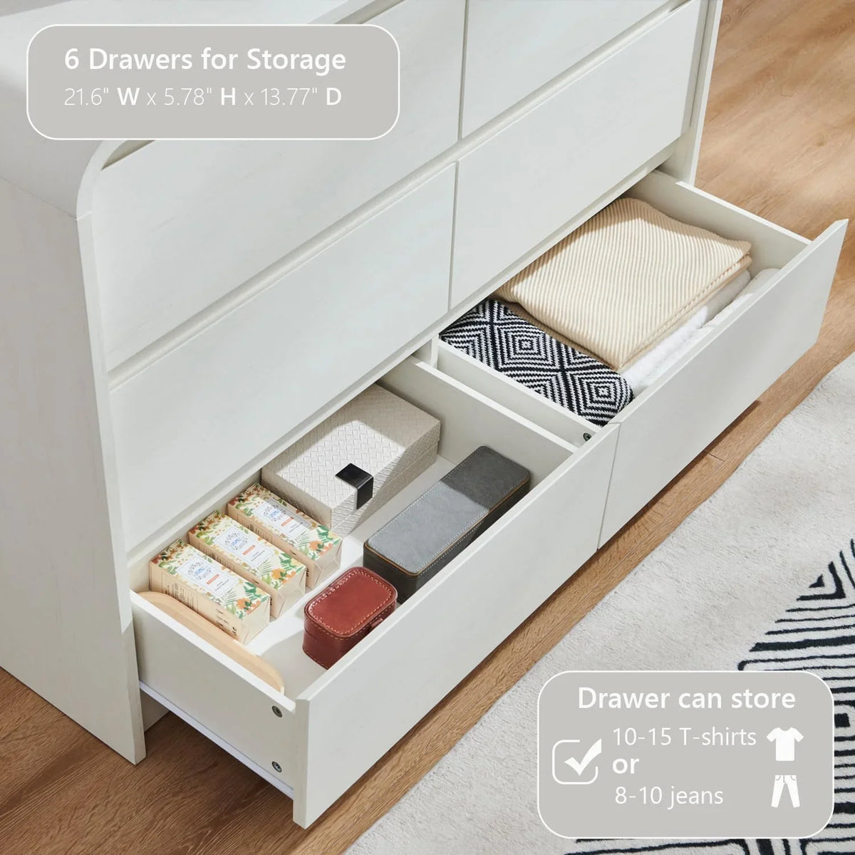 MIHOVER Modern 5 Drawer Vertical Dresser - 45'' Wood Storage Cabinet with Assembly, Chest of Drawers for Bedroom & Living Room