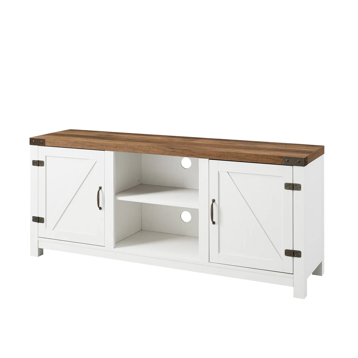 Walker Edison Modern Farmhouse Barn Door TV Stand for TVs up to 65", Grey Wash