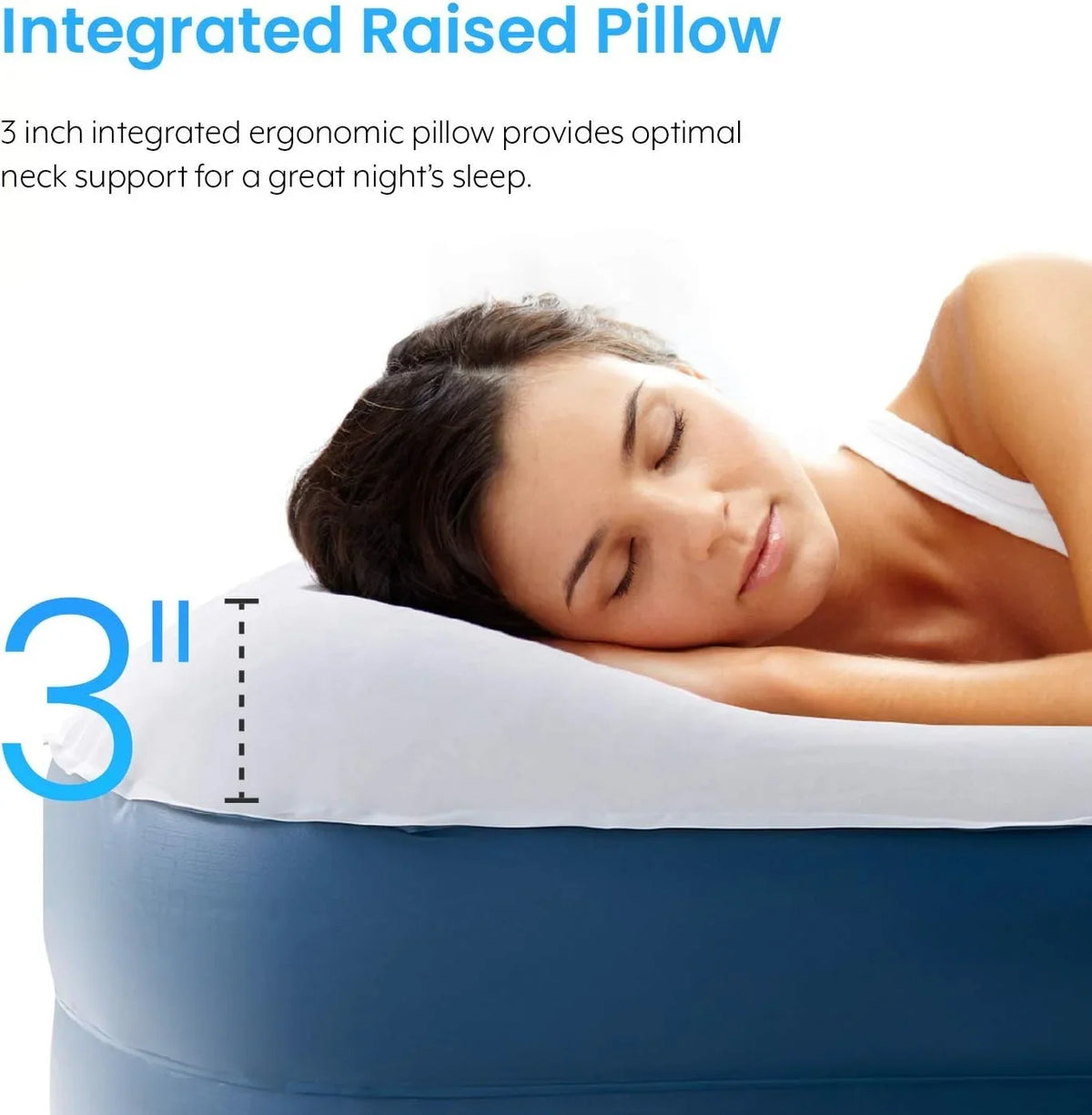 Active Era 18 Inch Twin Air Mattress, Air Bed with Built In Pump & Raised Pillow