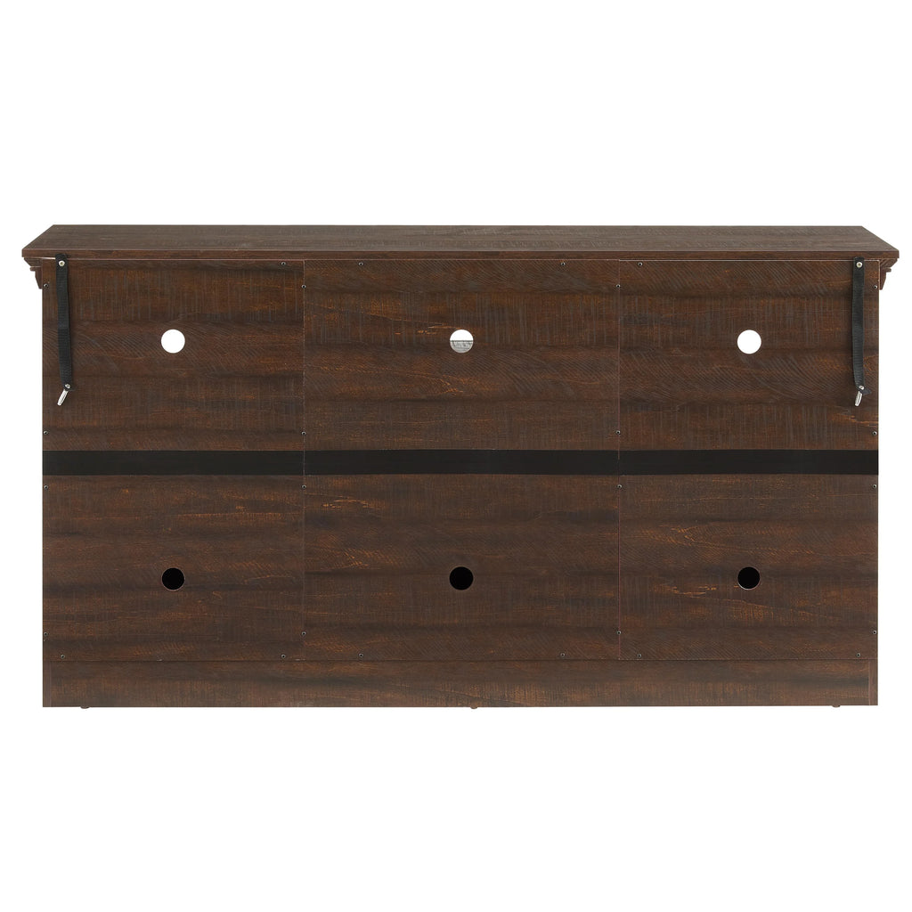 PAPROOS Fireplace TV Stand for 65 Inch TV, Modern Farmhouse TV Cabinet with 23'' Electric Fireplace, Entertainment Center Television Console Table for Living Room, Black+Brown