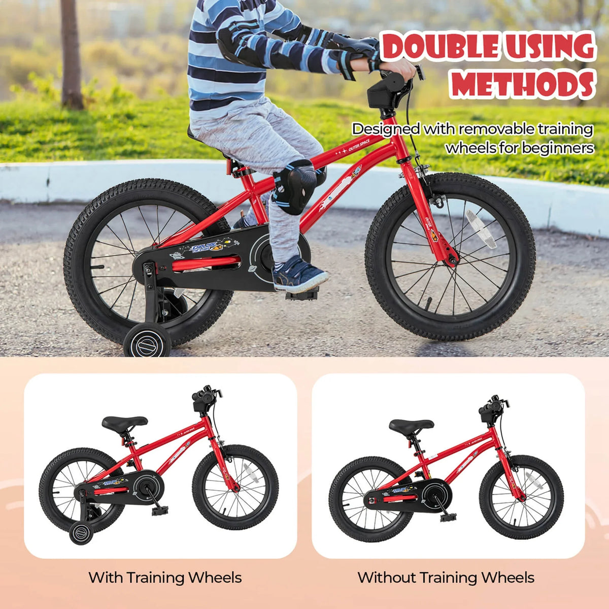 Costway 16-Inch Kid’s Bike for 4-7 Years Old with Adjustable Saddle & Anti-slip Handlebar Black