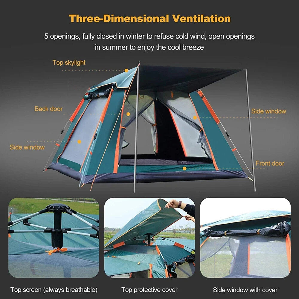 Camping Tent4-6 Person Instant Easy Pop Up Tents for Camping Lightweight Backpacking Tent Automatic Waterproof Family Easy Set Up Tent,Portable Dome Tent for Camping Hiking Traveling