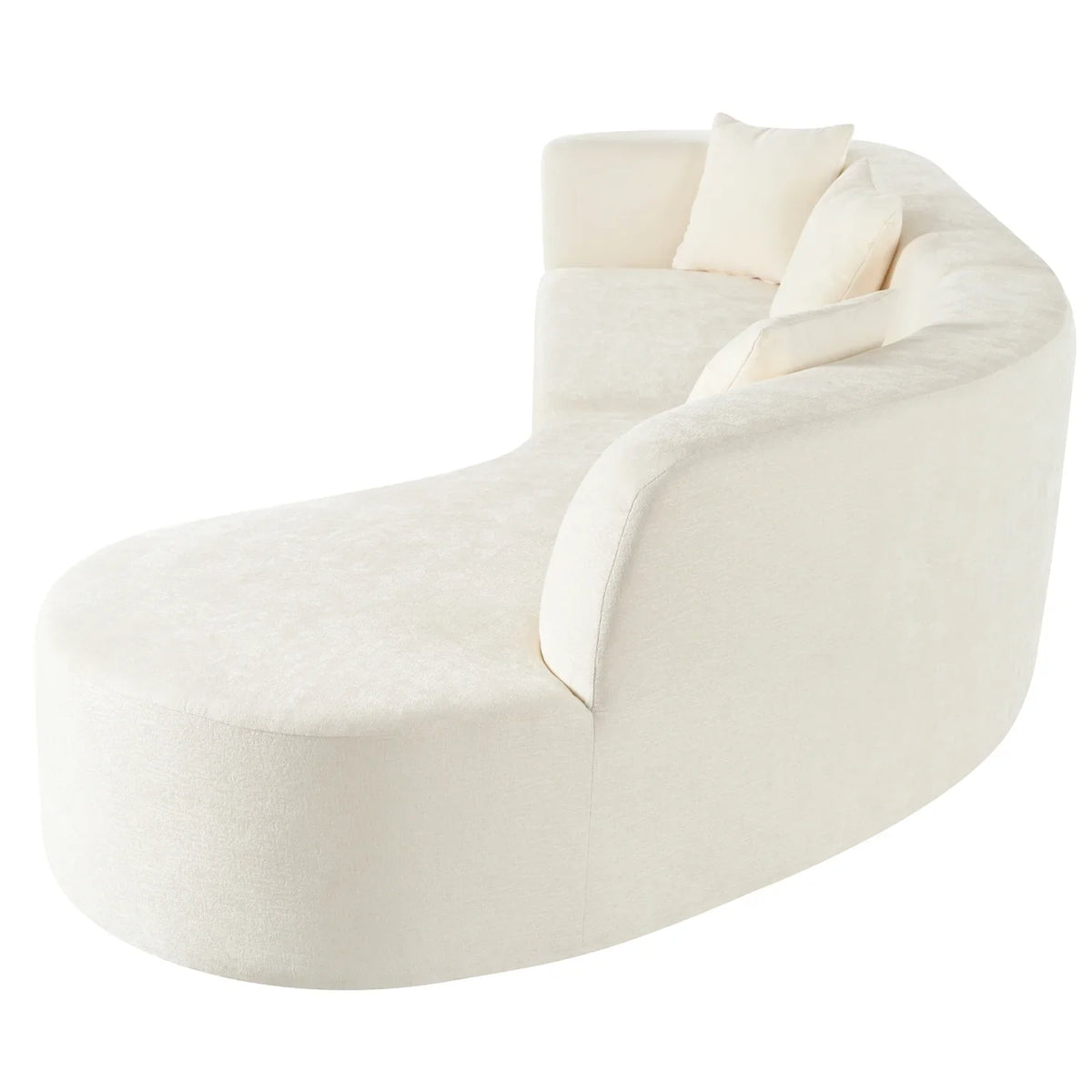 Harper & Bright Designs Modern Curved Floor Sofa Set, Modular Sectional Sponge Couch for Living Room, 2 PC Free Combination No Assembly Foam-Filled Sofa, Beige