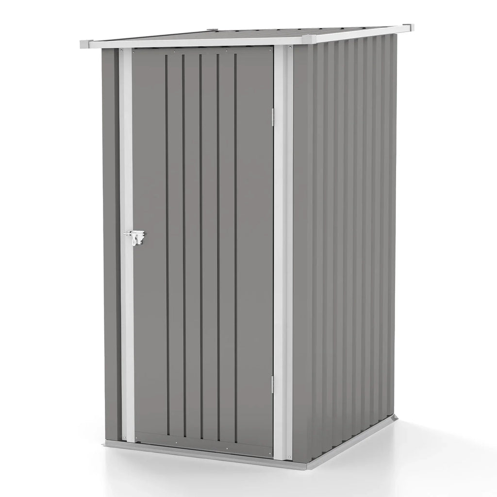Patiowell 3"3FT Metal Outdoor Storage Shed with Sloping Roof and Single Lockable Door, Black