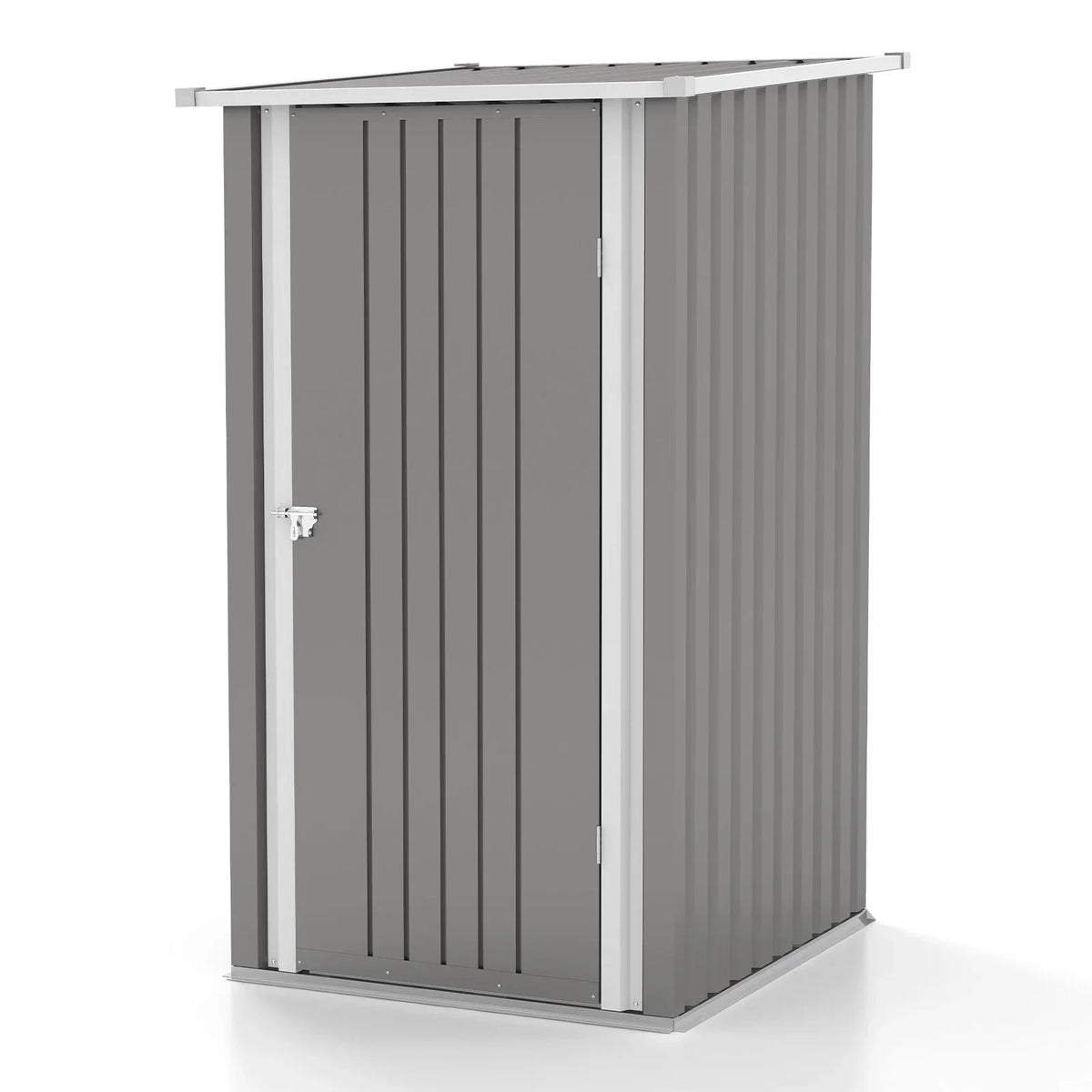 Patiowell 3"3FT Metal Outdoor Storage Shed with Sloping Roof and Single Lockable Door, Black