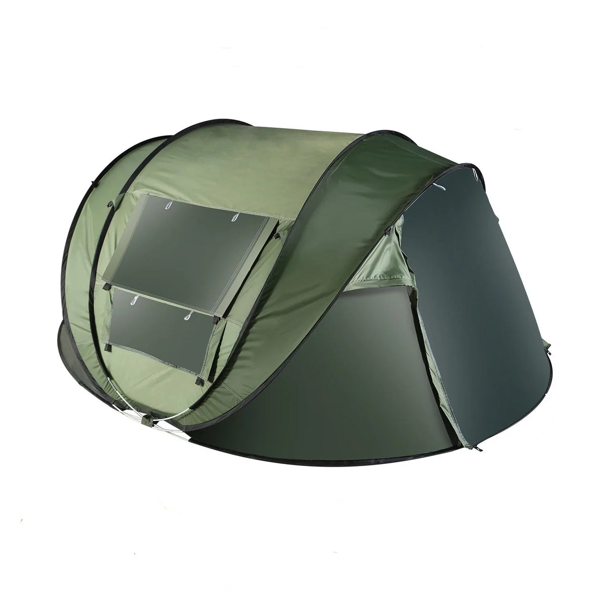 Tcbosik Easy Pop Up Tent for 5-8 Person, Automatic Setup Instant Family Tent with 2 Doors and 4 Mosquito Net Windows, Waterproof Camping Tent with Carry Bag for Hiking & Traveling, Khaki