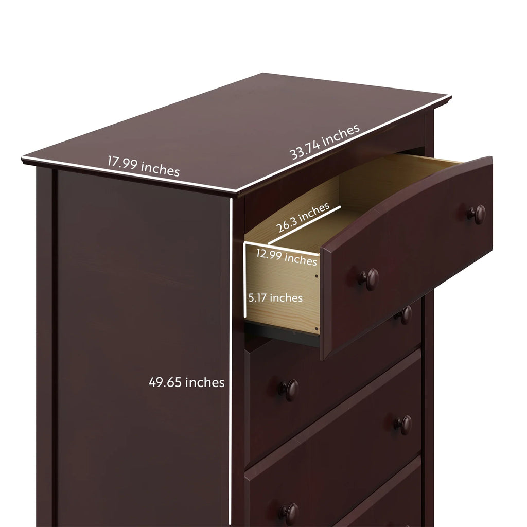 Storkcraft Kenton 5 Drawer Nursery Dresser, Pebble Gray
