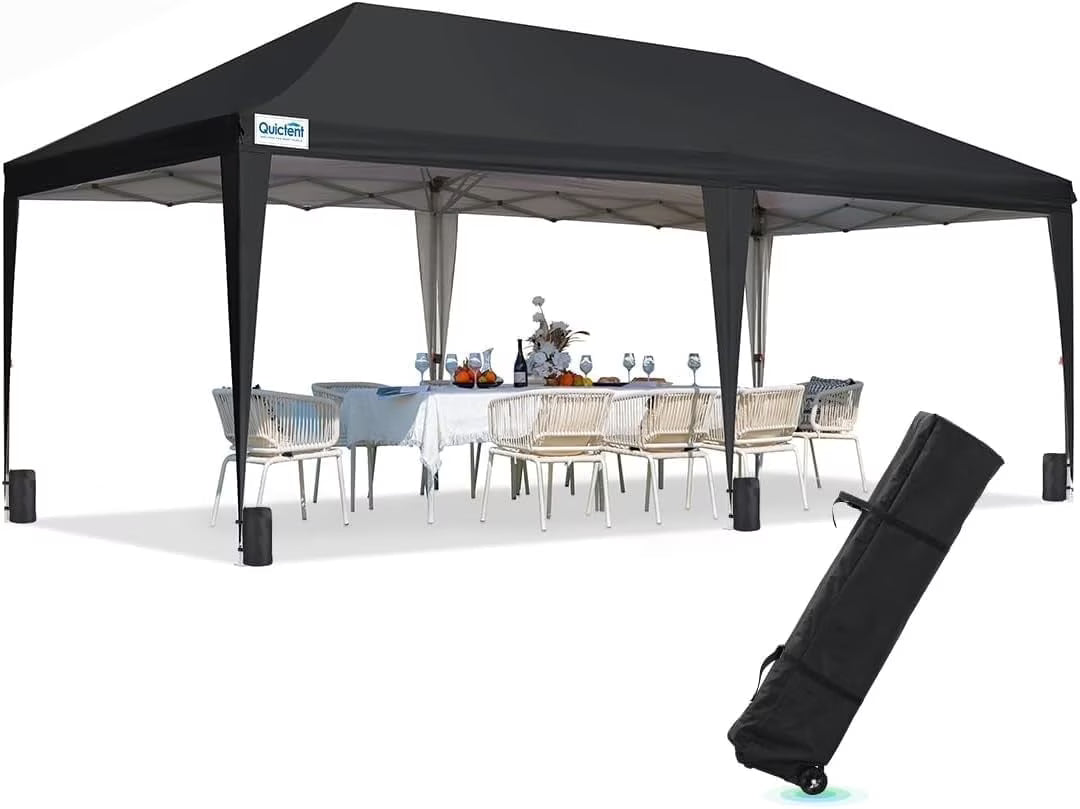 Quictent 10x20ft Easy Pop up Canopy Tent Instant Outdoor Canopy Shelter Folding Party Tent, White