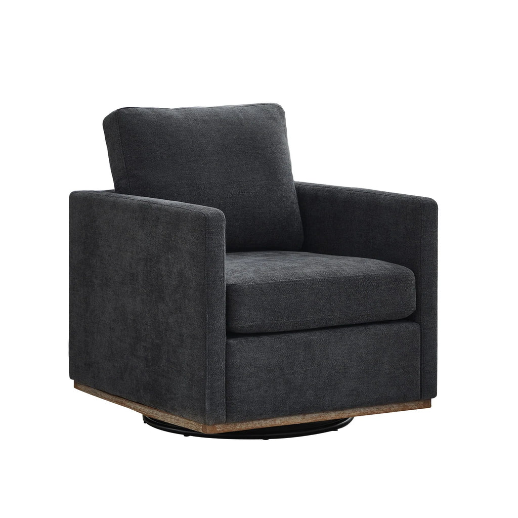 Swivel Accent Chair"360 Degree Square Swivel Chair for Living Room, Mid Century Modern Upholstered Swivel Barrel Chair,Comfy Sofa Armchairs for Bedroom,Nursery,Chenille(Beige)