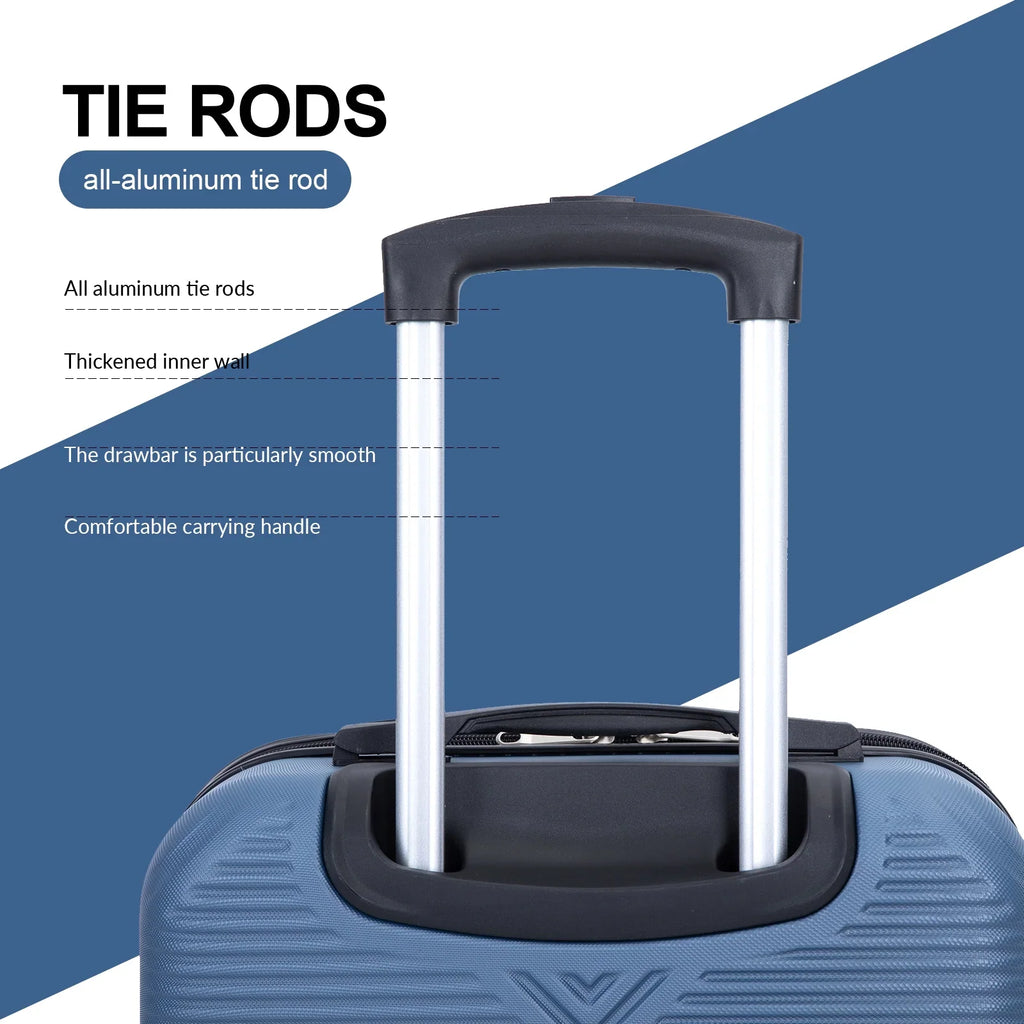 Tripcomp Luggage Sets 4 Piece Suitcase Set (14/20/24/28)Hardside Suitcase with Spinner Wheels Lightweight Carry on Luggage(Black)