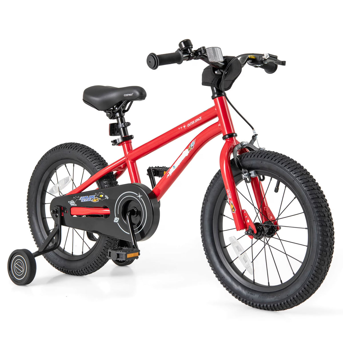 Costway 16-Inch Kid’s Bike for 4-7 Years Old with Adjustable Saddle & Anti-slip Handlebar Black
