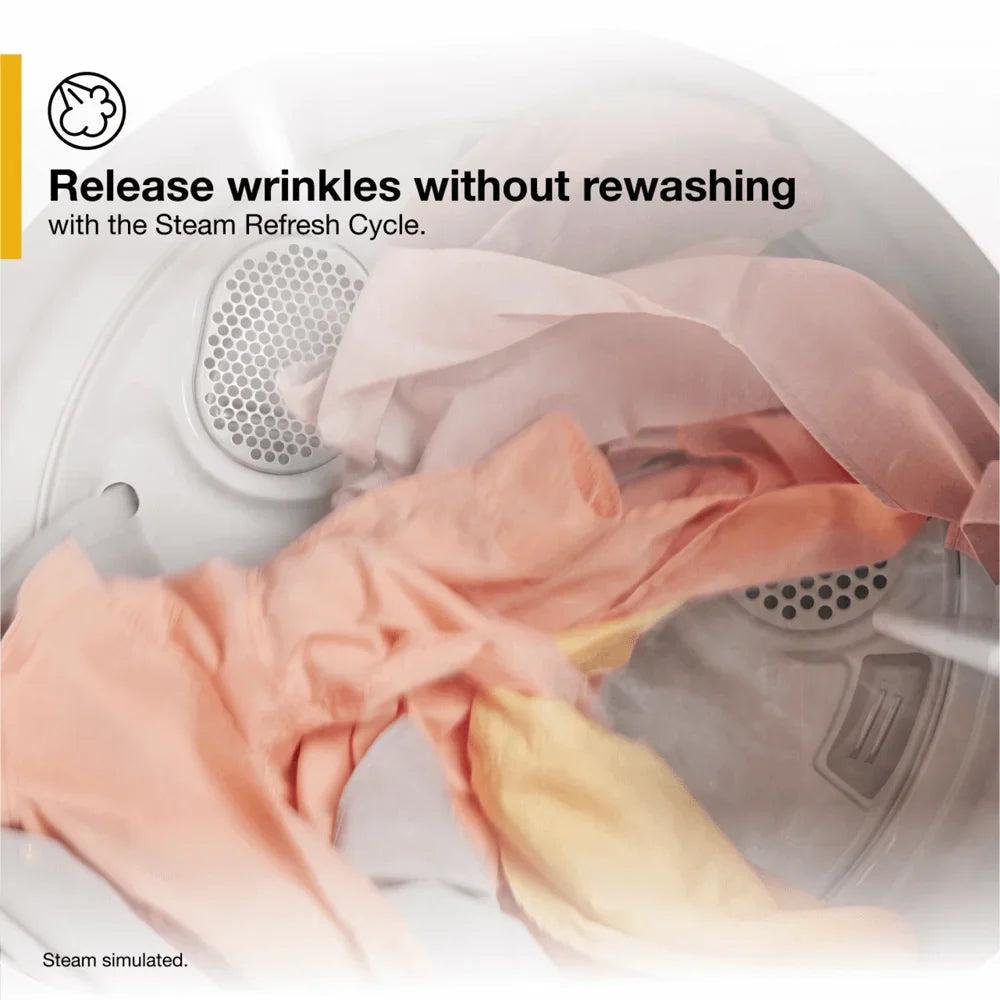 Whirlpool. WED5050LW 7.0 Cu. ft. Top Load Electric Moisture Sensing Dryer with Steam