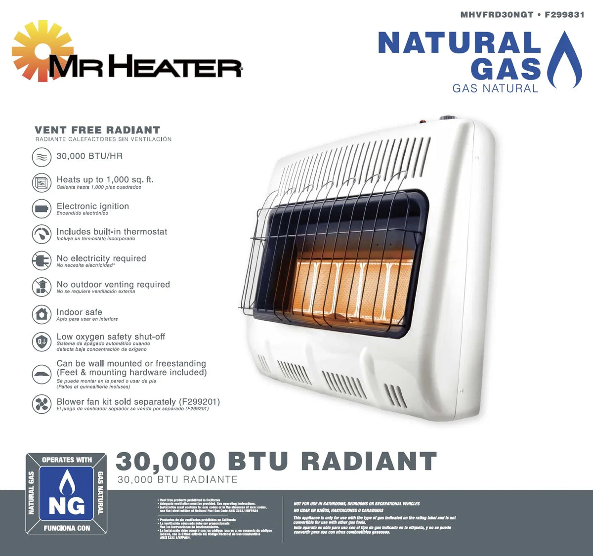 Mr. Heater 30,000 BTU Vent Free Radiant Propane Heater