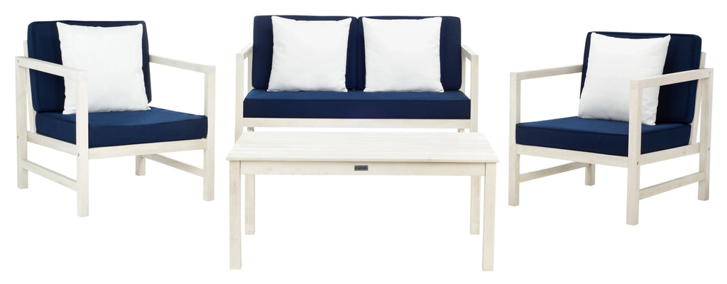 Safavieh Montez 4 Piece Outdoor Set with Accent Pillows