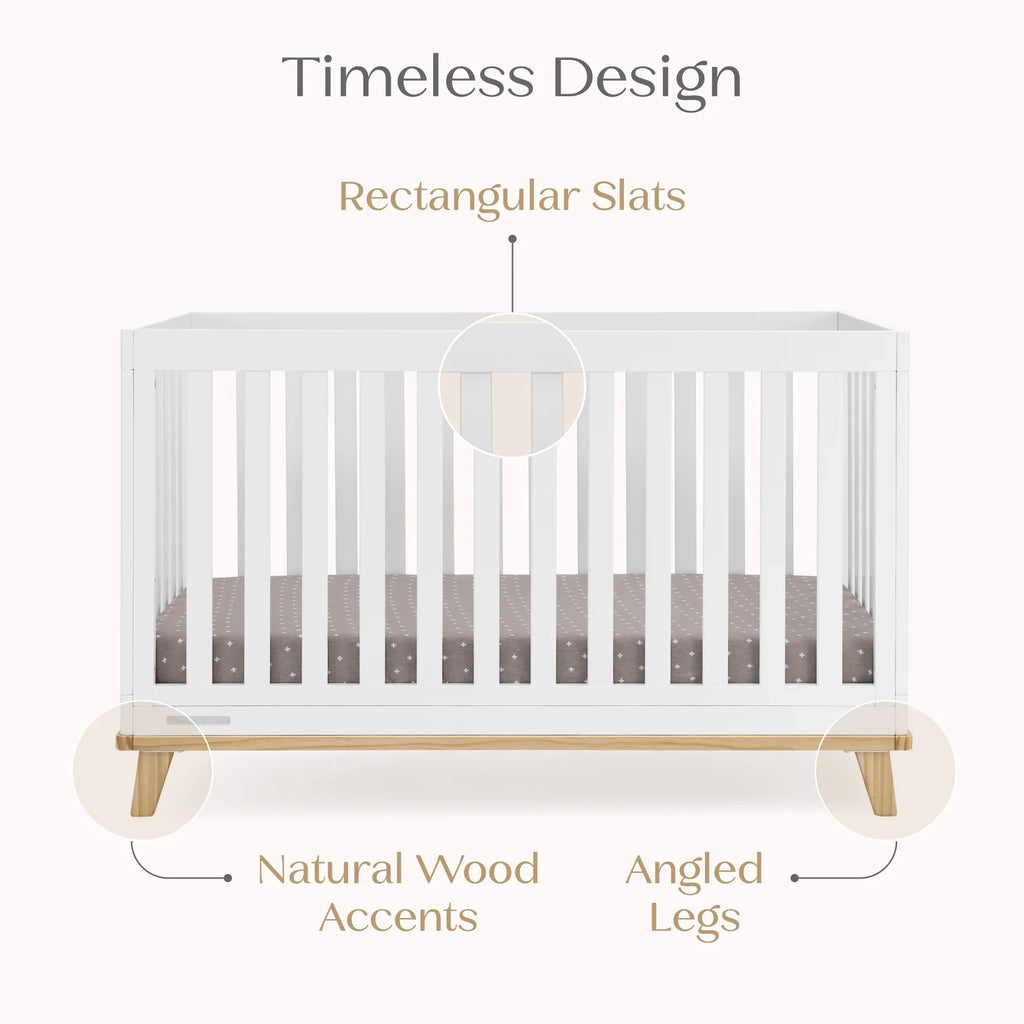 Delta Children Frankie 4-in-1 Convertible Crib - Greenguard Gold Certified, Black with Natural