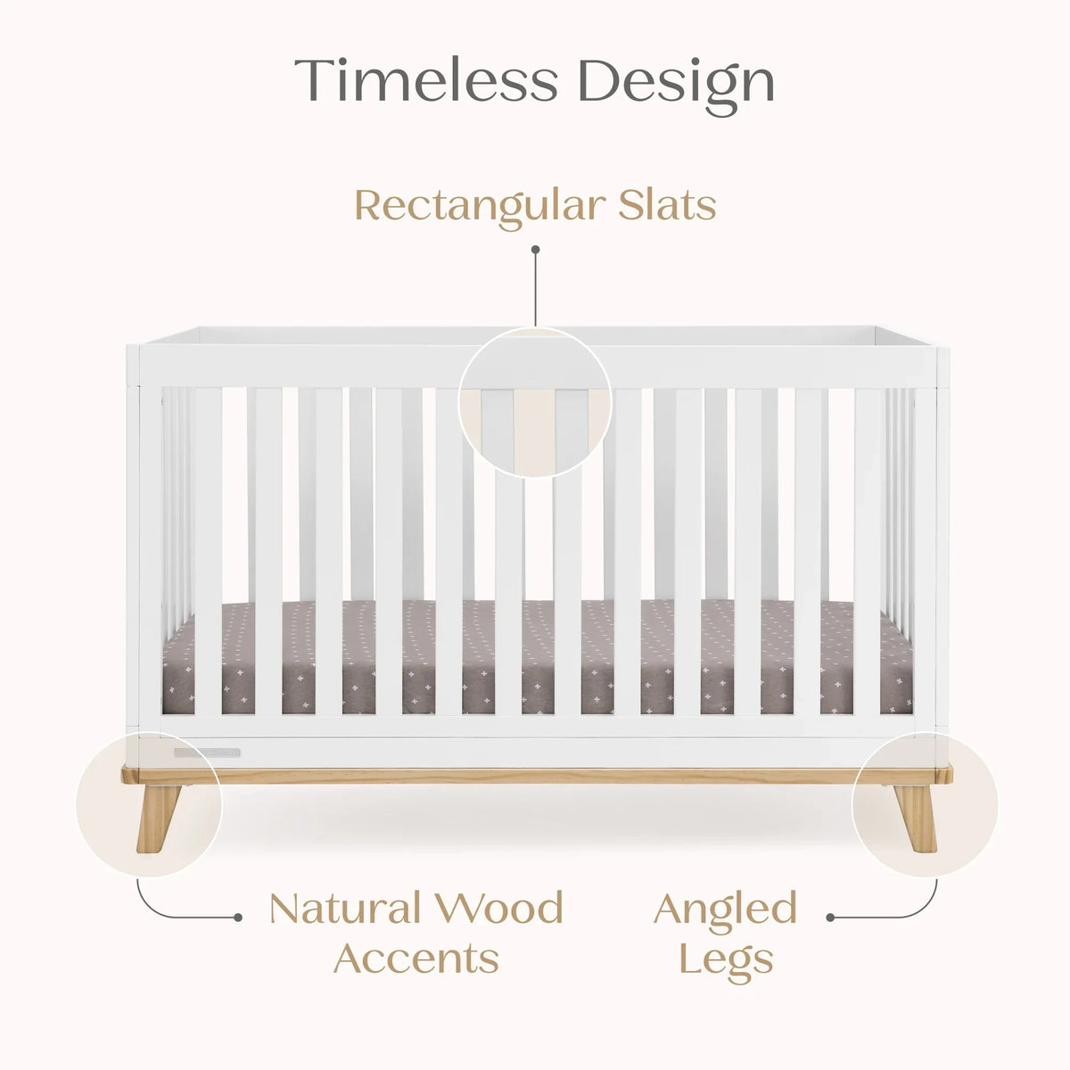 Delta Children Frankie 4-in-1 Convertible Crib - Greenguard Gold Certified, Black with Natural