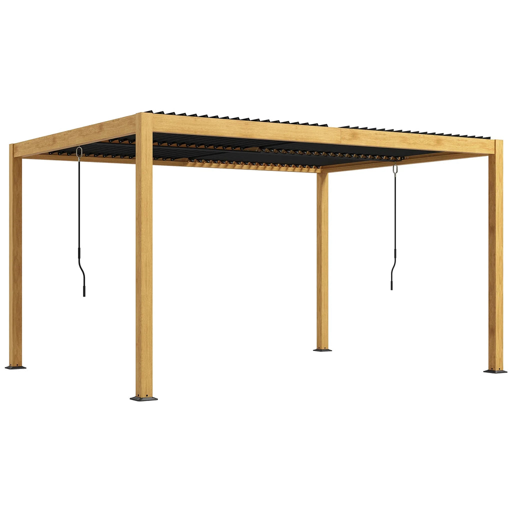 Outsunny 10' x 13' Louvered Pergola with Adjustable Roof, Aluminum Hardtop Gazebo for Patio, Deck, Garden, Yard, Beach