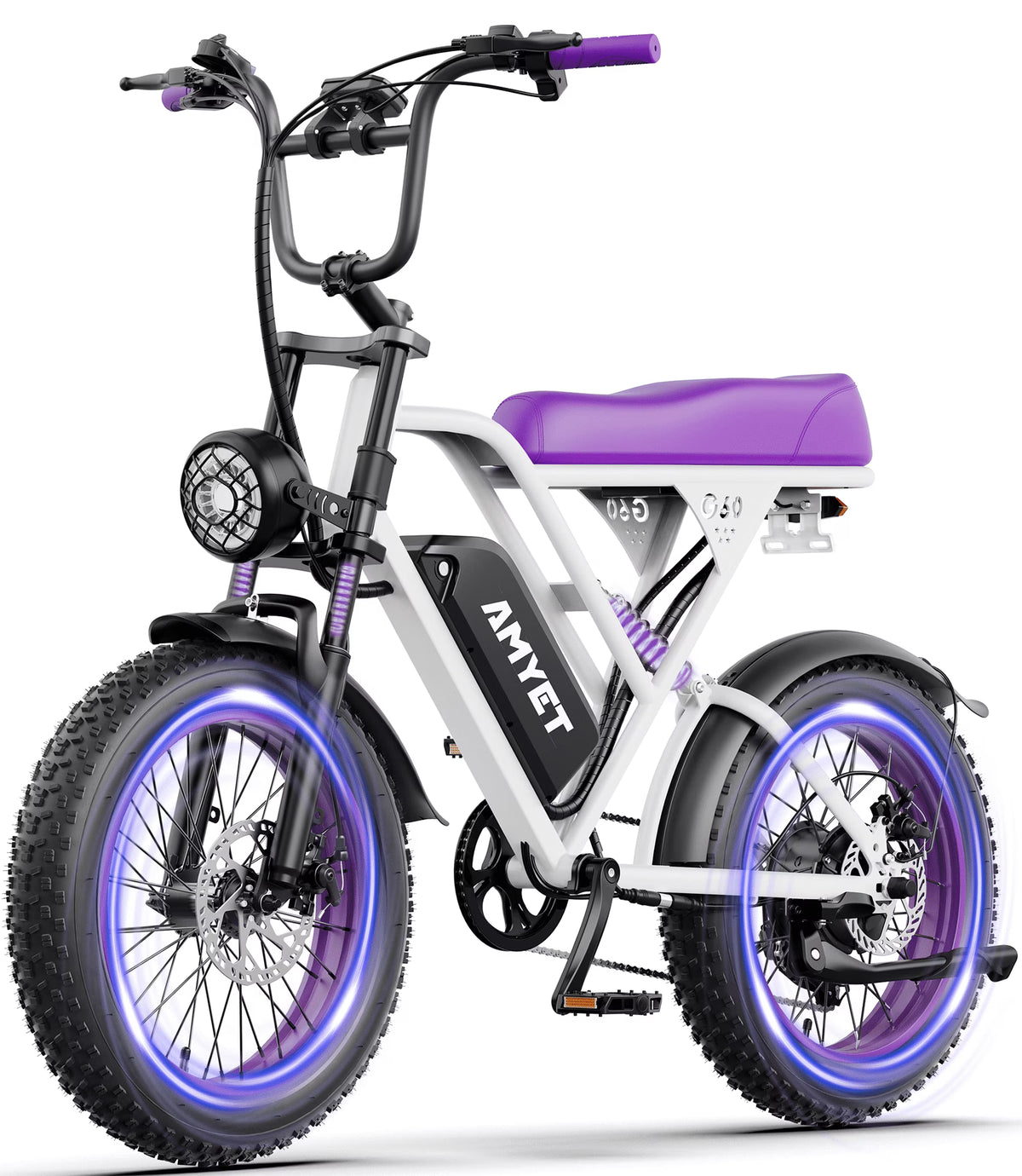 AMYET G60 Peak 1500W Electric Bike, 20" Fat Tire E-Mountain Bikes, 48V 20Ah 32MPH Ebike for Adults Full Suspension UL2849