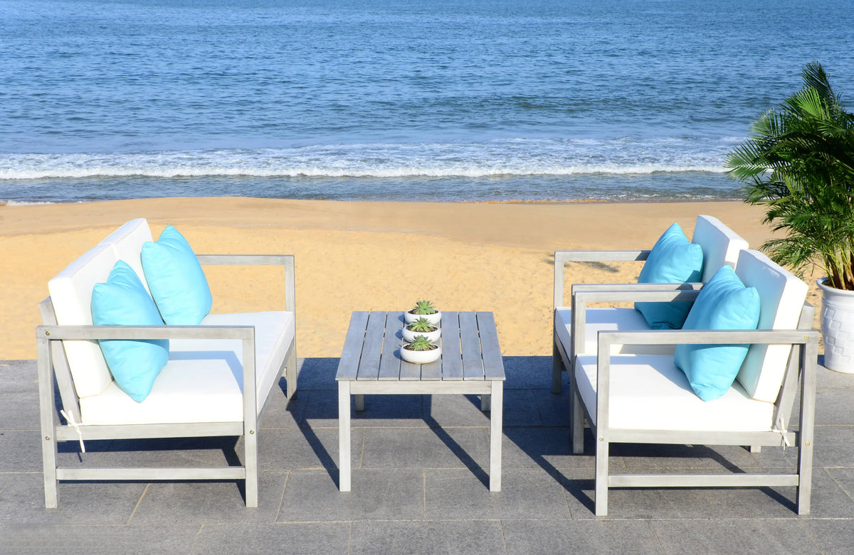 Safavieh Montez 4 Piece Outdoor Set with Accent Pillows